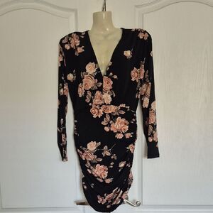 Elegant Floral Long Sleeve Dress